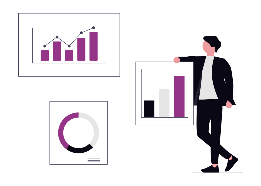 Illustration d'un consultant analysant des données statistiques pour garantir une étude marketing efficace et opérationnelle