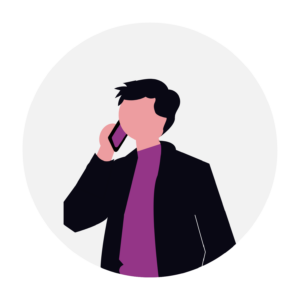 Illustration d'un enquêteur menant un sondage par téléphone pour recueillir des données de larges échantillons.